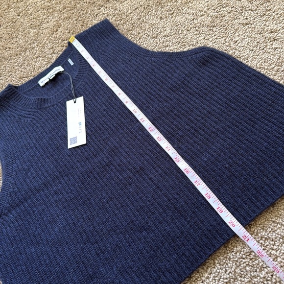 NWT White + Warren Cashmere Ribbed Shell Tank and Midi Pencil Skirt Set Navy - Picture 8 of 10